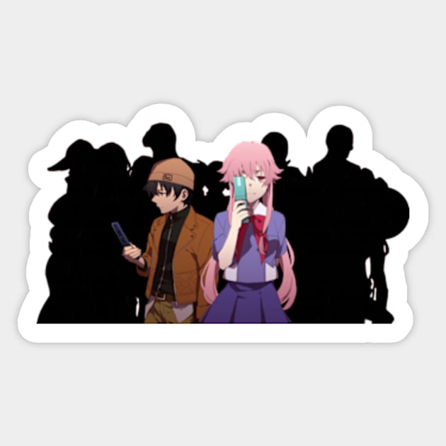 Yuki, Yuno, and the Diary Holders Sticker by katelin1